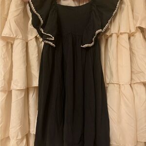 H&M Black Kids Dress with Ruffle Trim